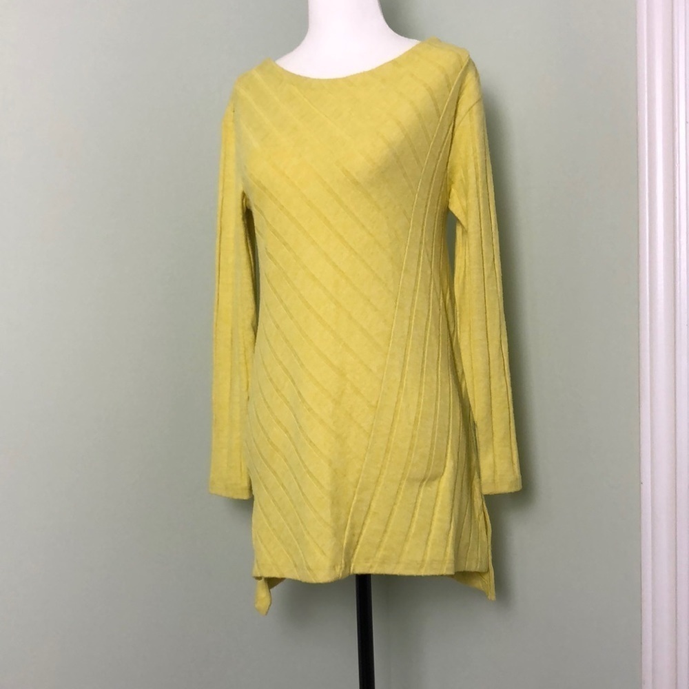 ❤️ XS ❤️ NWT Anthro Yellow Tunic Ribbed Long Sleeves Boat Neck​